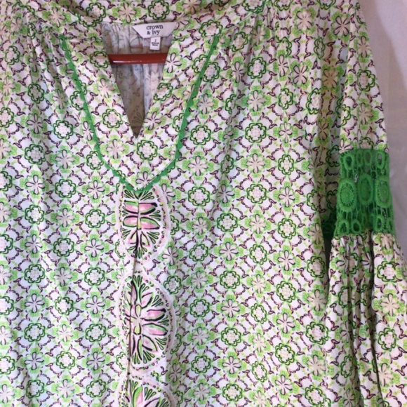 COPY - Crown and ivy dress size 2 green knee length bell sleeves - Picture 8 of 11
